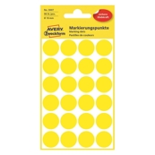 Etikett Avery färgsignal gul Ø 18mm, 96 st/fp