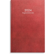 Almanacka Burde 1087 Dagbokskalender Konstläder Inbunden 2024 Röd